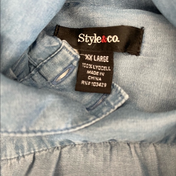 Style & Co Plus Size XXL Tunic Corset Ties Pockets Designer Fashion Rayon Hip - Picture 8 of 8